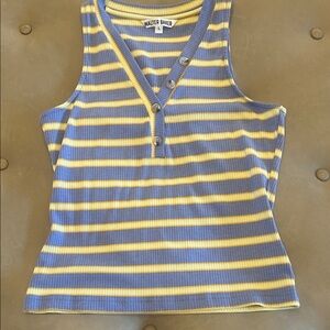 Walter Baker Yellow and Blue Striped Tank Top